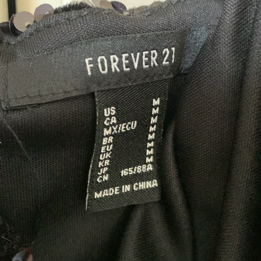 Forever 21 Black Sequin Mini Dress, Size M - Picture 5 of 5